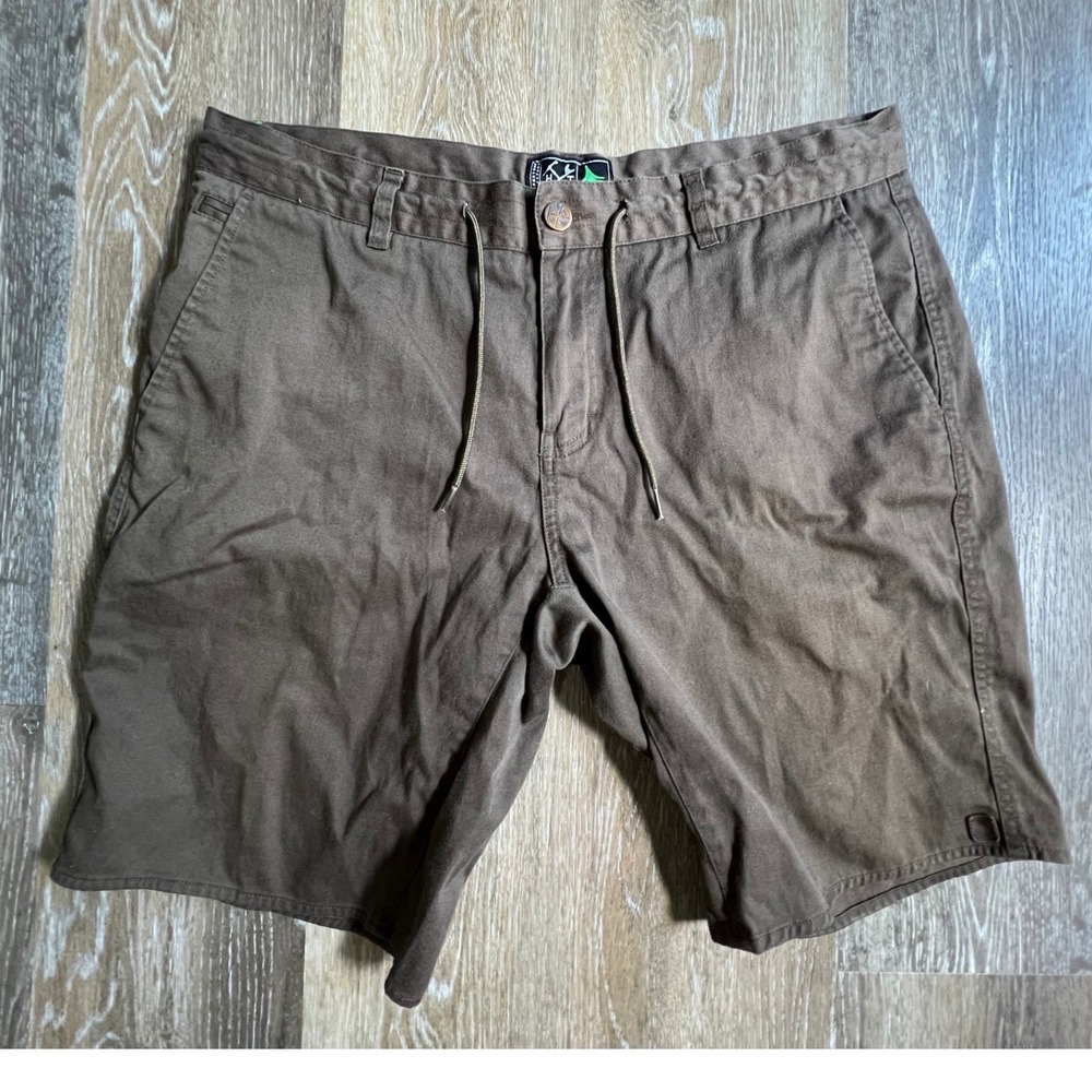 HippyTree Nomad Division Shorts Mens 38 Brown Drawstring Waist Outdoor Utility